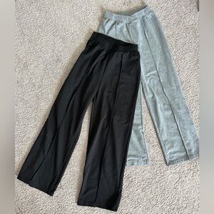 Bundle od 2! Girls Wide Loose fit Black and Gray Pants - Size 11/12 (150)